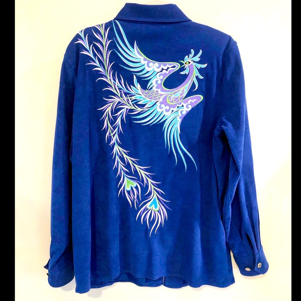 BOB MACKIE royal blue suede peacock jacket